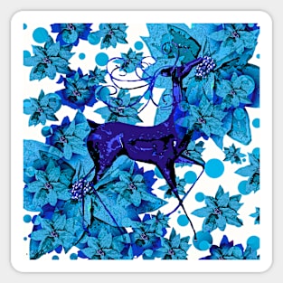 Reindeer Blue Sticker